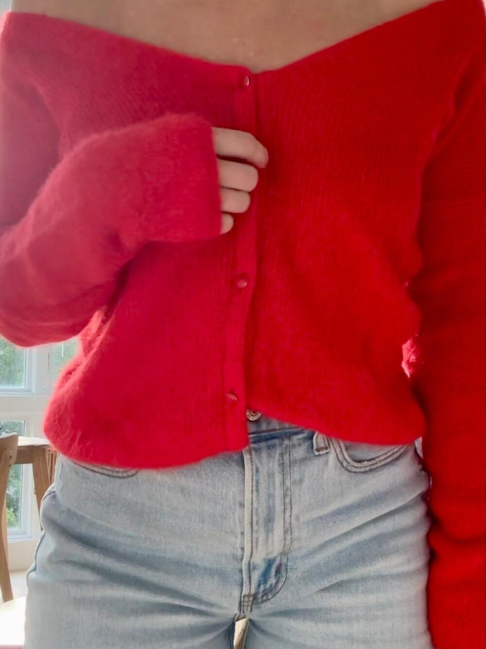 Sezane Barry Cardigan - red